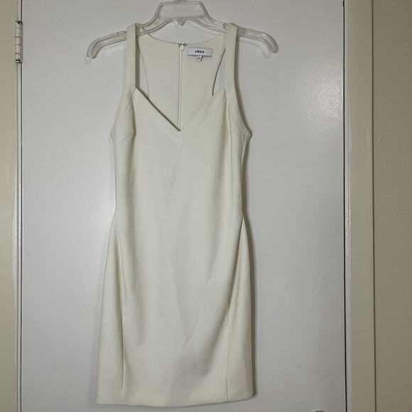Likely Ivory white V-neck shift mini sleeveless dress size US 4 - Picture 1 of 5